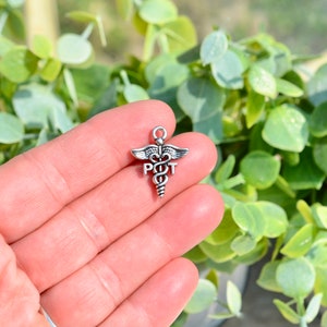 5   PT Physical Therapist Medical Silver Tone Charms SC6508