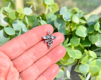 BULK 20  PT Physical Therapist Medical Silver Tone Charms SC6508