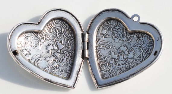 1 Heart Silver Tone Locket Pendant SC3064 - Etsy
