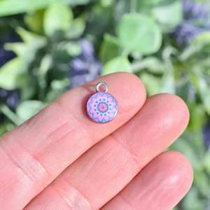 5  Pink, Blue and Purple Flower Charms SC2289