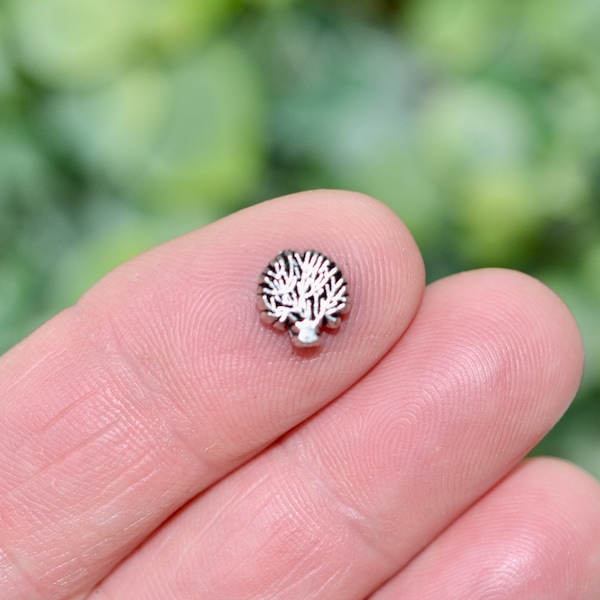 BULK 50 Tree Spacer Silver Tone  Beads BD607