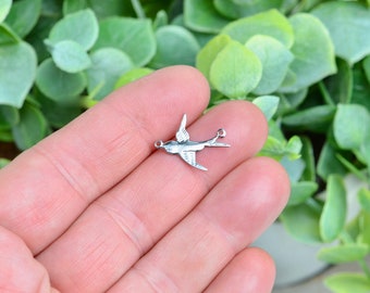 BULK 20  Swallow Stainless Steel  Bird Connector Charms SC5349