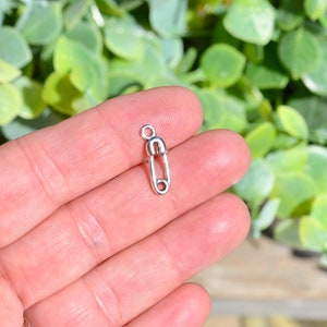 BULK 50  Safety Diaper Pin Baby Silver Tone Charms SC2353
