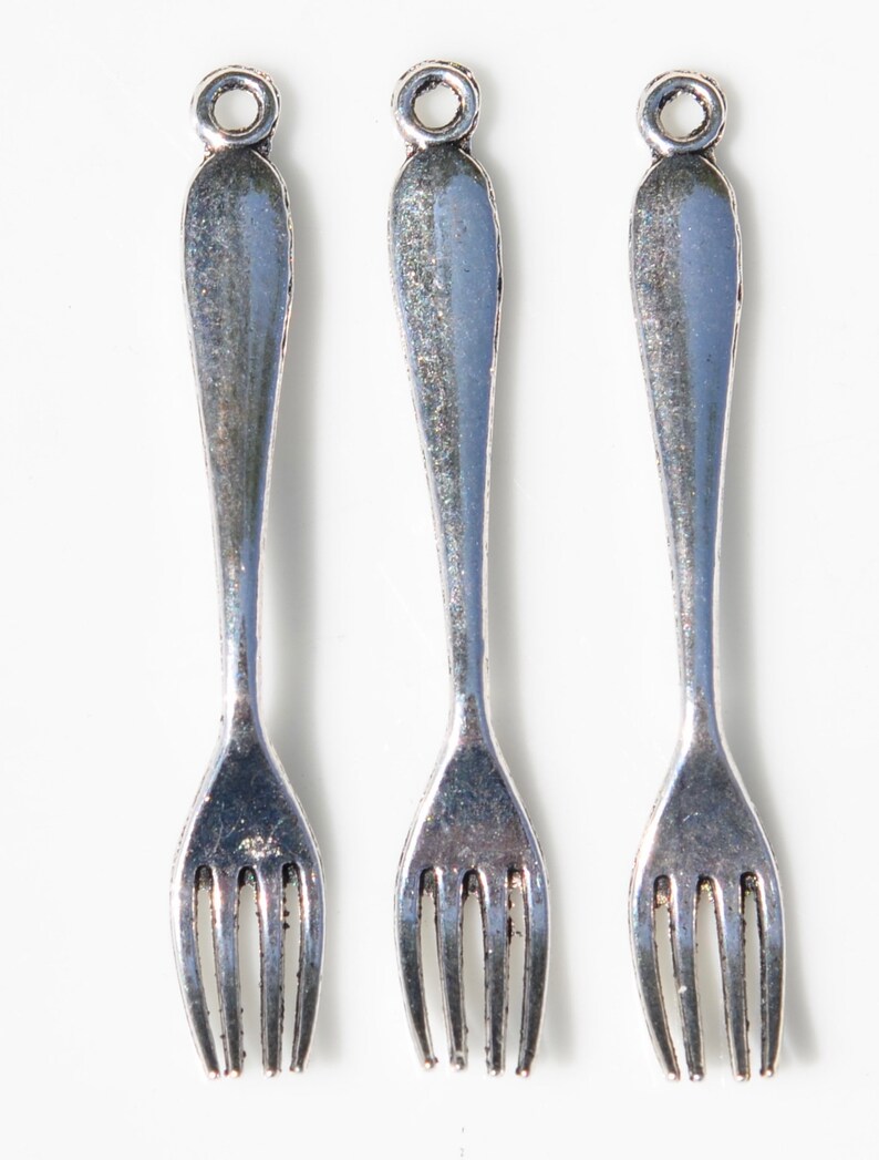 BULK 20 Fork Silver Tone Charms SC5341 Etsy