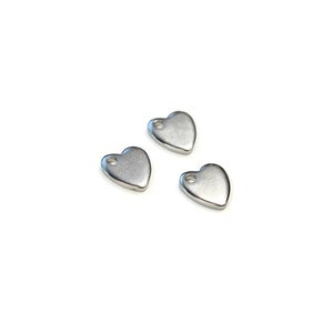 Personalized Stainless Steel Tiny Heart Charm, Laser Engraved, Choose Your Font EB30E image 4