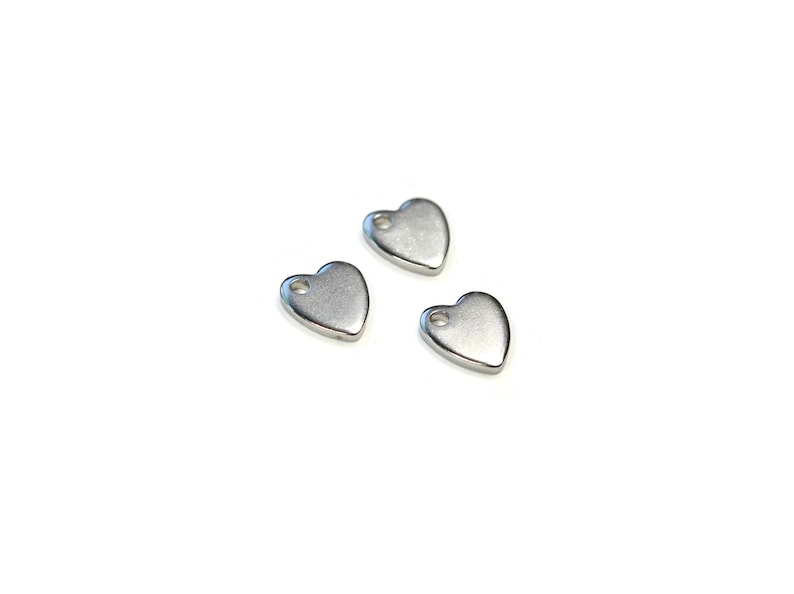 Personalized Stainless Steel Tiny Heart Charm, Laser Engraved, Choose Your Font EB30E image 4