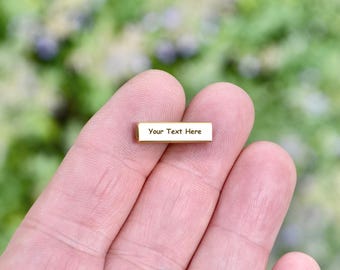 Personalized Stainless Steel Gold Plated Cube Spacer Bead, Laser Engraved, Choose Your Font EB253E