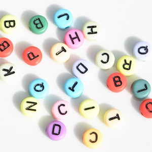 BULK 150 Multi Colored Acrylic Letter Beads,  7mm, Mixed Letters, Round Alphabet Beads  BD1007