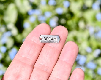 10  DREAM Silver Tone Charms SC2388