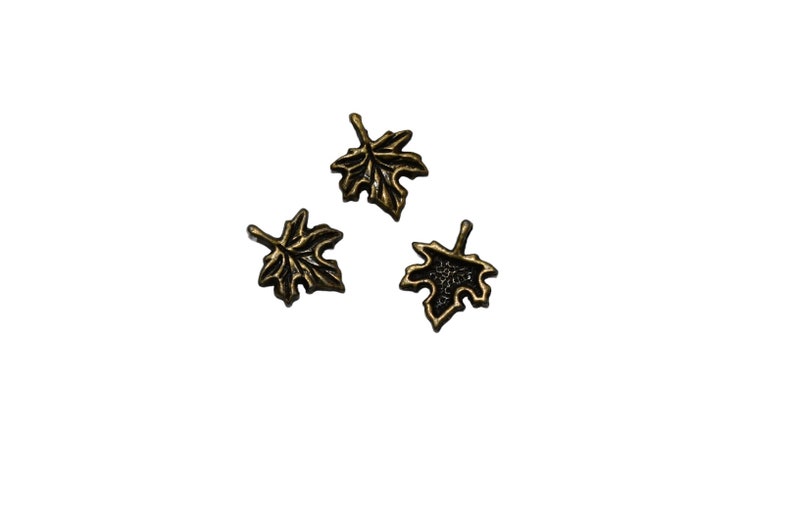 BULK 50 Maple Leaf Bronze Tone Charms BC2807 image 5