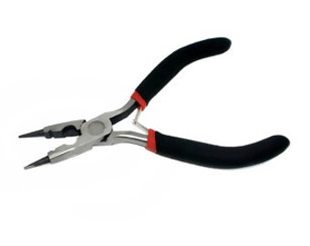 Round Nose Jewelry Pliers with Black Grip TL105