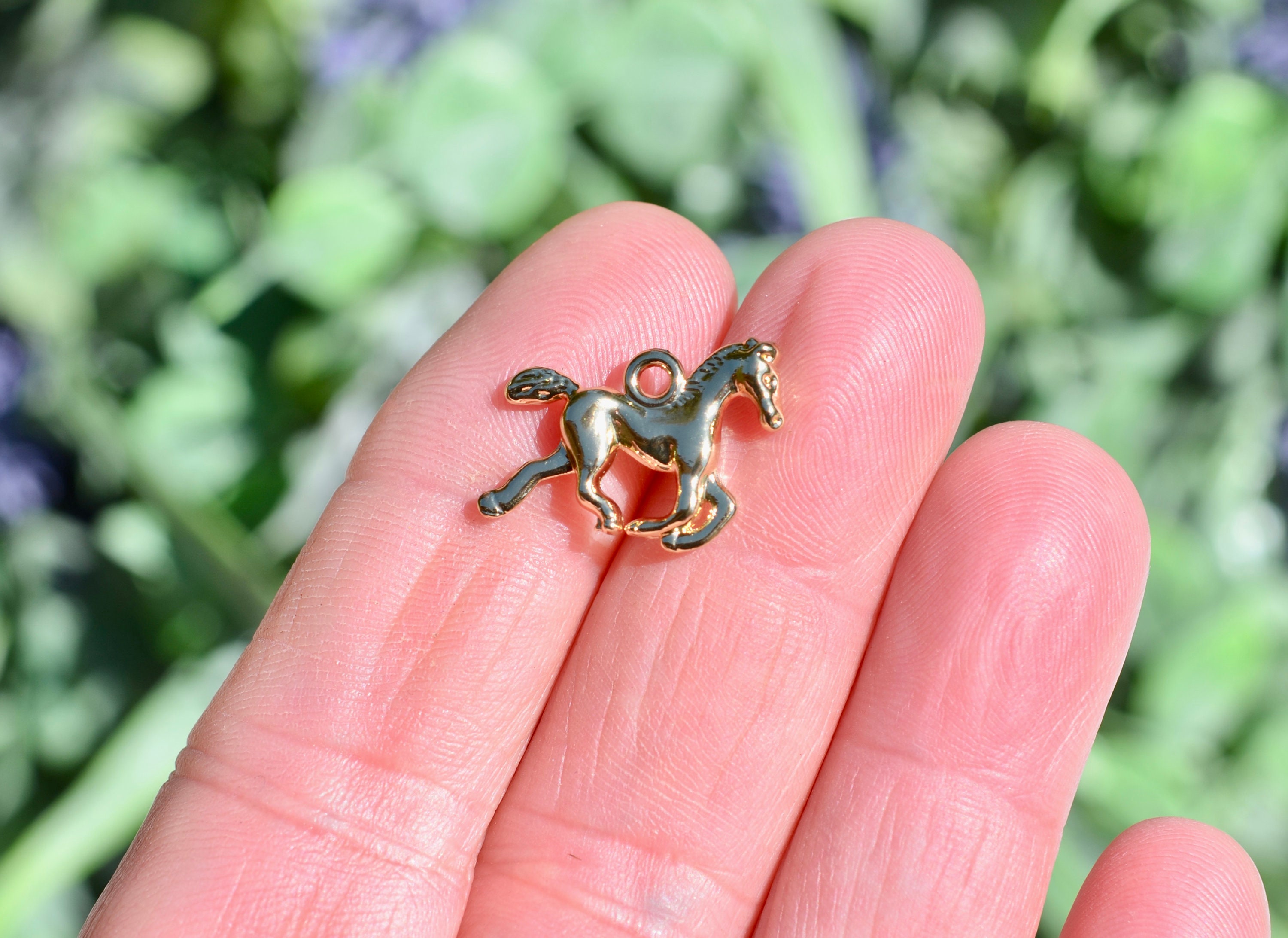 Tiny Gold Horse Charm - Susan Campbell Jewelry