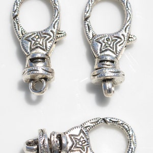 BULK 20 Large Lobster Silver Tone Clasp F154 image 2