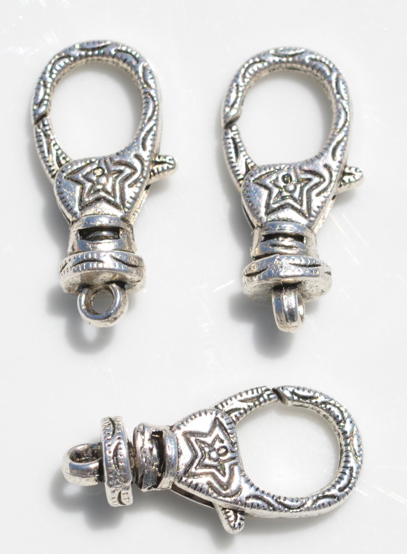 BULK 20 Large Lobster Silver Tone Clasp F154 image 2