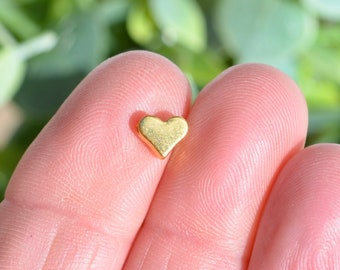 BULK 50  Heart Spacer Bead Gold Tone 6mm   BD502