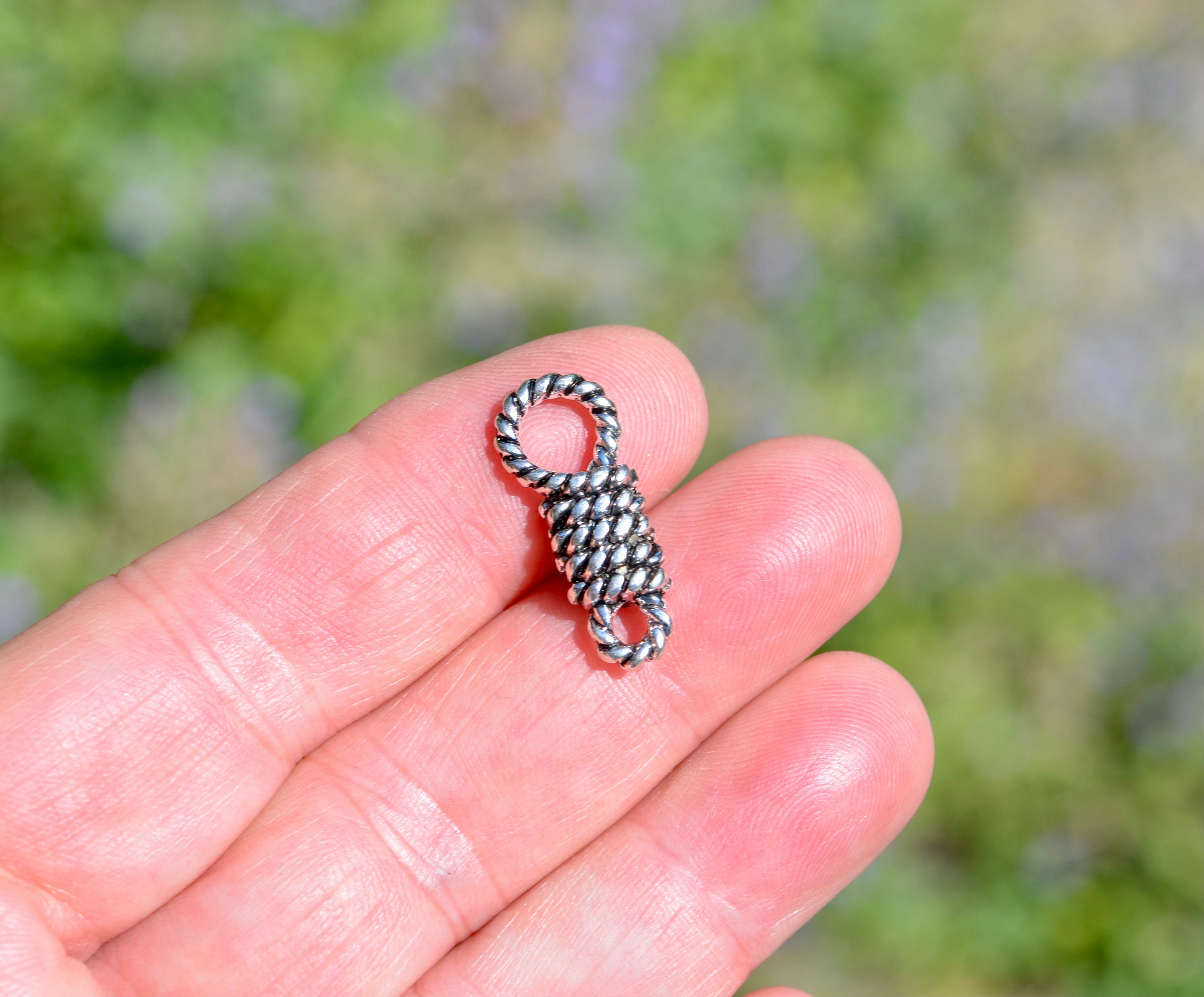 1 Rope 3D Connector Silver Tone Charm SC3440 - Etsy