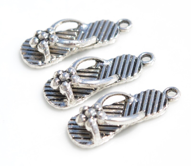 BULK 50 Sandal Silver Tone Charms SC2970 Etsy