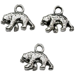 10 Bear Silver Tone 3D Charms SC1556 image 2