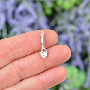 BULK 50  Spoon Silver Tone Charms SC2627