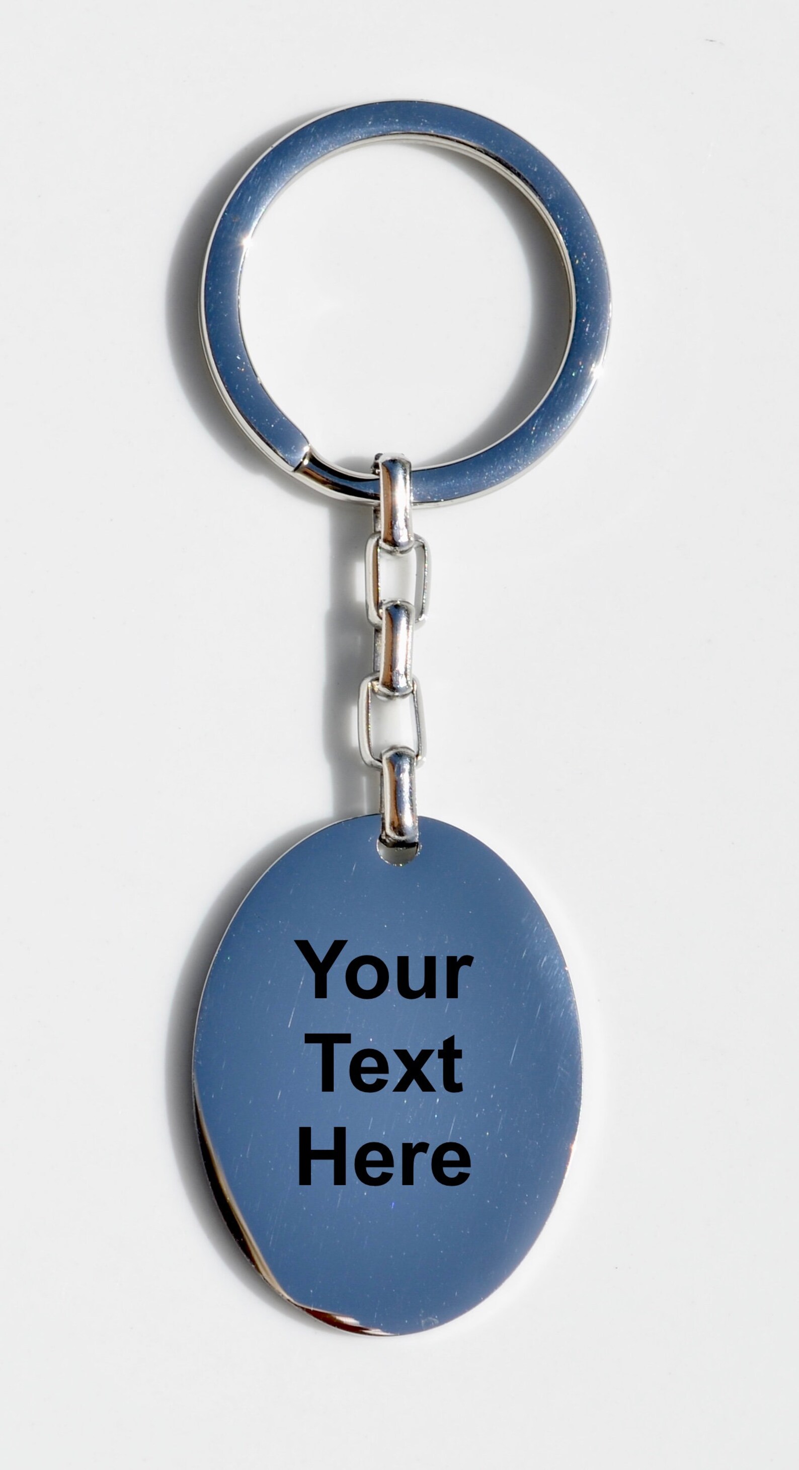 Personalized Stainless Steel Key Ring Charm Laser Engraved Etsy