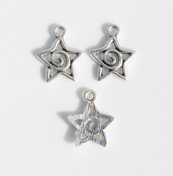 Xanadu Designs Star Charms – 17mm Silver Plated Rhinestone Pendants – Choose 2, 5, Or 10 Pieces