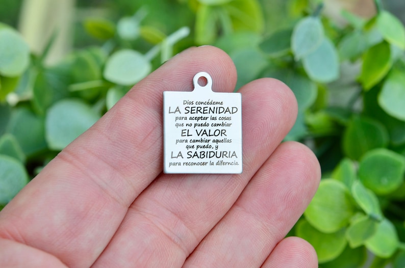 serenity prayer in spanish stainless steel custom laser etsy
