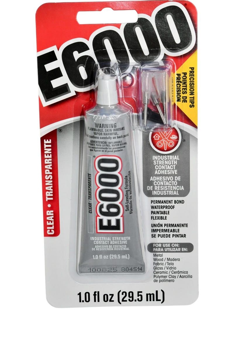 1 FL OZ E6000 Jewelry & Bead Industrial Strength Permanent Bond Glue with Precision Tips F709 afbeelding 6