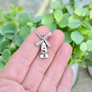 1 Dutch Windmill  Silver Tone Charm SC3630