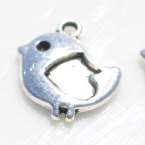 5 Little Baby Chick Silver Tone Charms SC3524 image 3