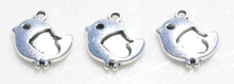 5 Little Baby Chick Silver Tone Charms SC3524 image 3