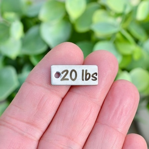 20 lbs Weight Watcher  Custom Laser Engraved Stainless Steel Rectangle Charm CC134
