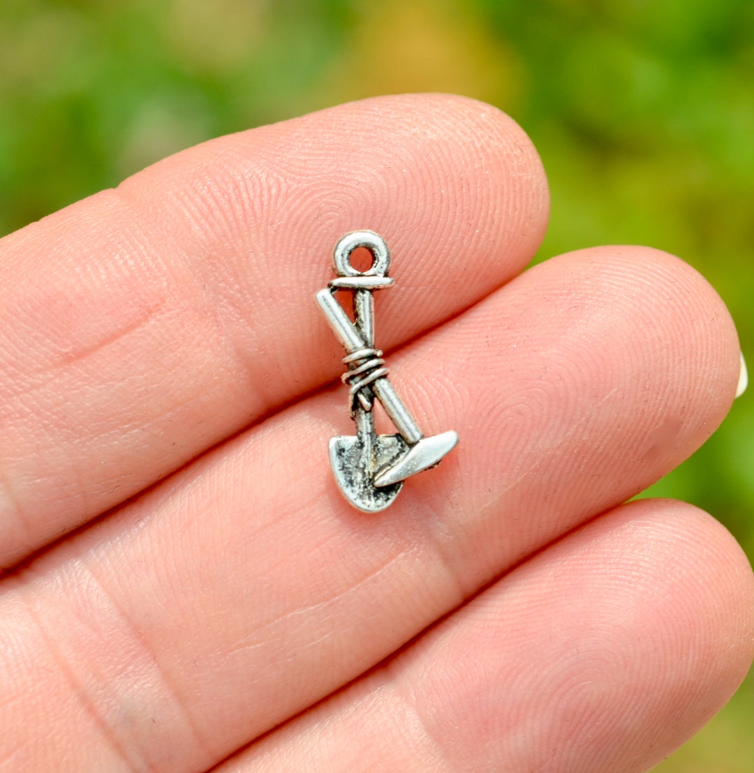 10 Mining Pick and Shovel Silver Tone Charms SC4108 Etsy