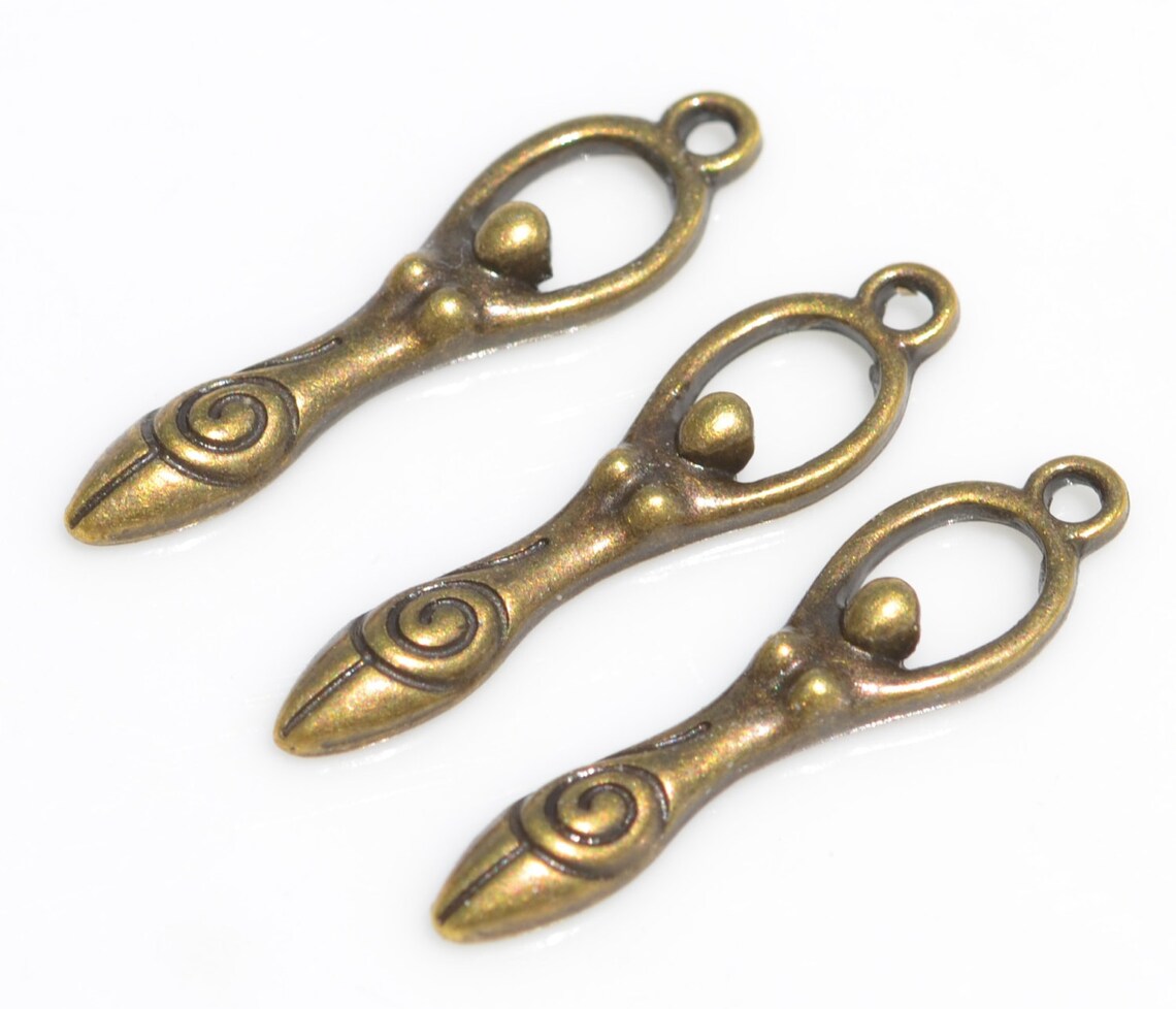 BULK 50 Goddess Bronze Tone Charms BC6516 Etsy