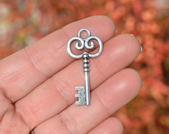 BULK 50 Old Fashioned Key Silver Tone Charms SC6334 - Etsy