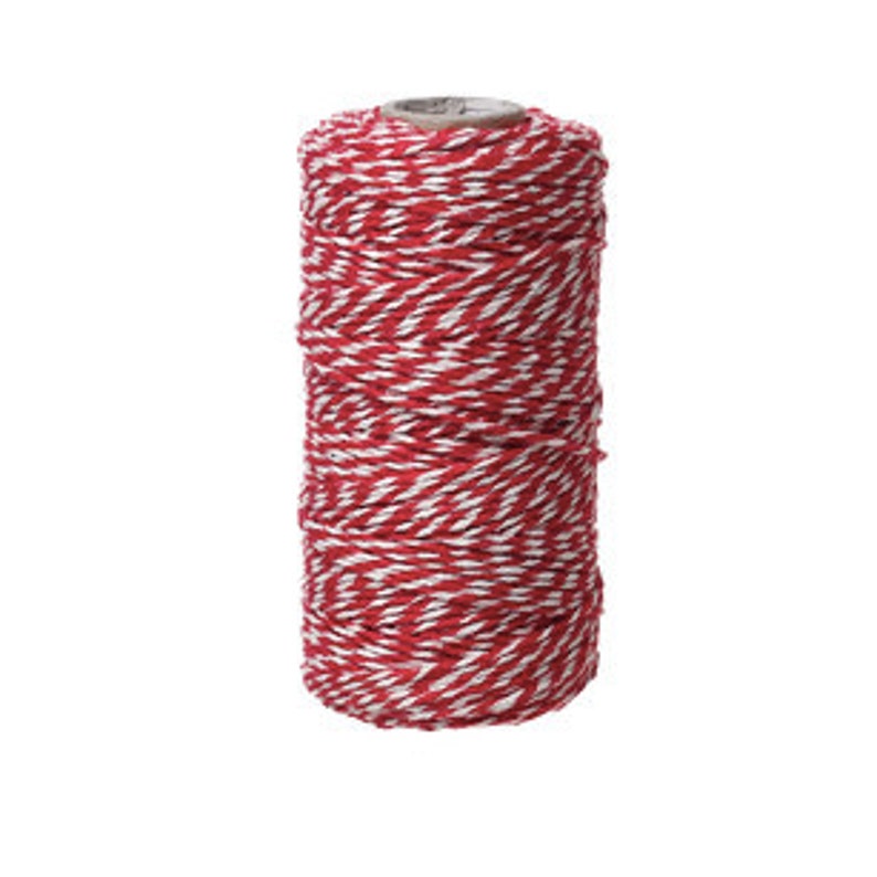 Red and White  Cotton Jewelry Beading Cord 1.5mm Thick Spool HC320
