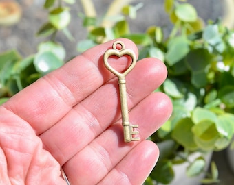 BULK 20 Skeleton Key Antique Bronze Tone  Charms BC2032