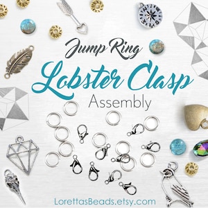 Jump Ring  and Lobster Clasp Assembly Service, We will attach a jump ring and 12mm Lobster Clasp to your Charms