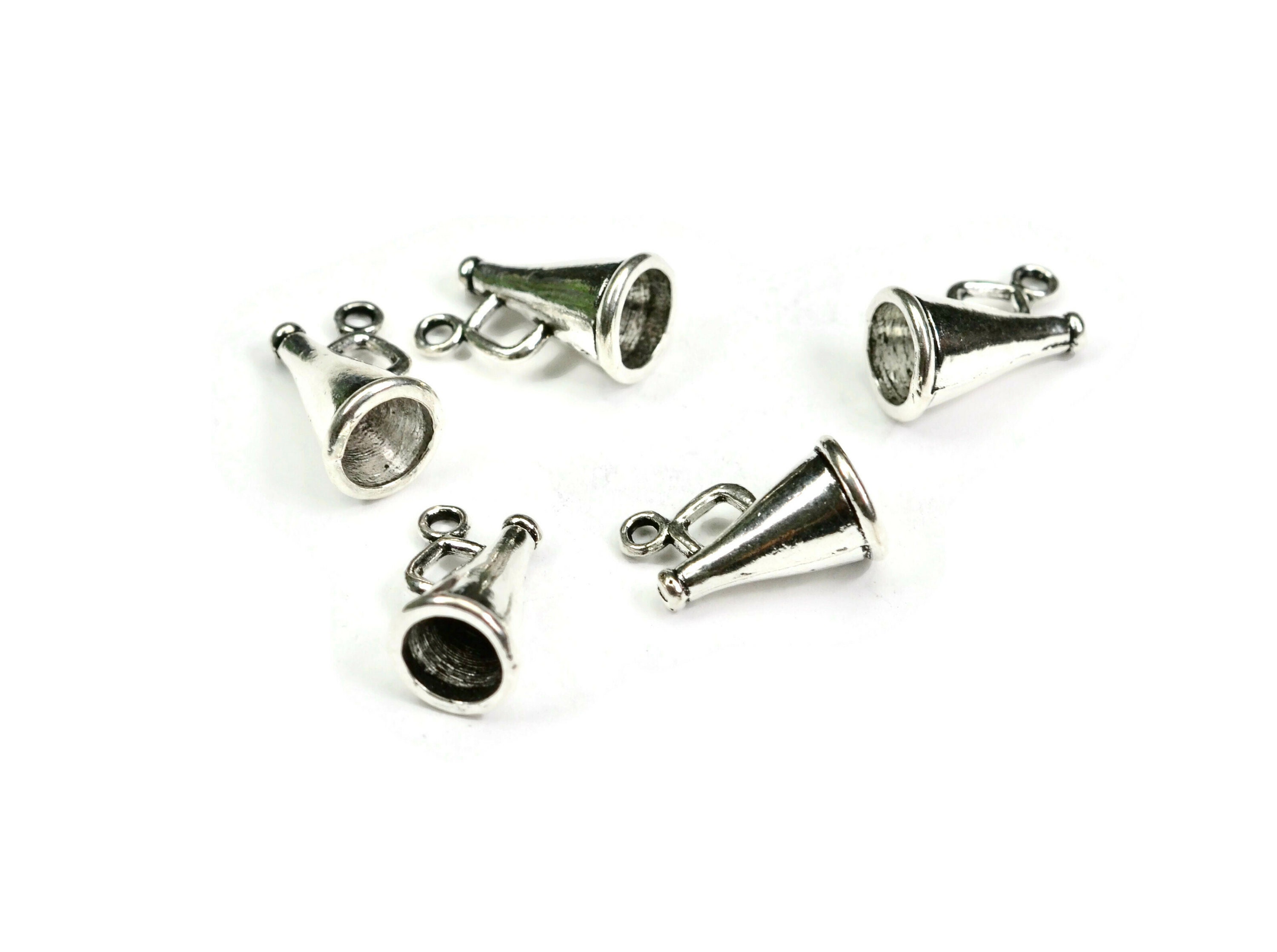 BULK 50 Cheerleading Megaphone 3D Silver Tone Charms SC2544 Etsy