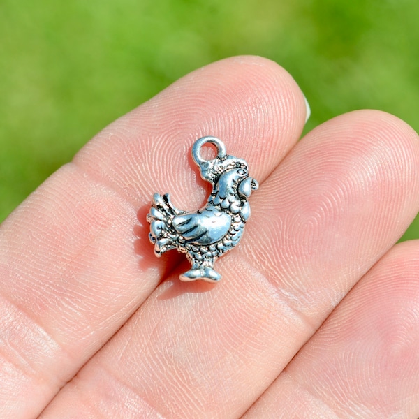 1 Chicken Silver Tone Charm SC5913