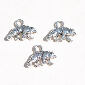 10 Bear Silver Tone 3D Charms SC1556 image 7