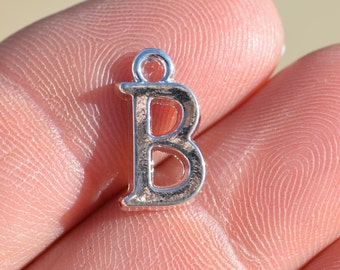 BULK 20  Letter B Silver Tone  Charms SC3831