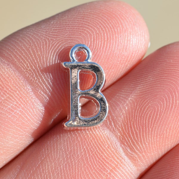 1  Letter B Silver Tone Charm SC3831