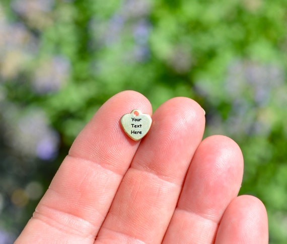 Personalized Stainless Steel Tiny Gold Plated 10mm Heart Charm