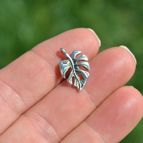 1  Leaf Silver Tone Charm SC3426