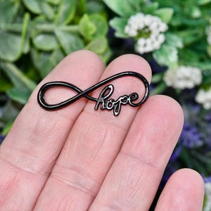 BULK 20  Black  39mm Infinity Hope Connector Charms SC3160