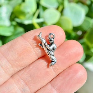 BULK 20   Karate - Kick Boxing - Taekwondo - Jujitsu - 3D Silver Tone Charms SC6744