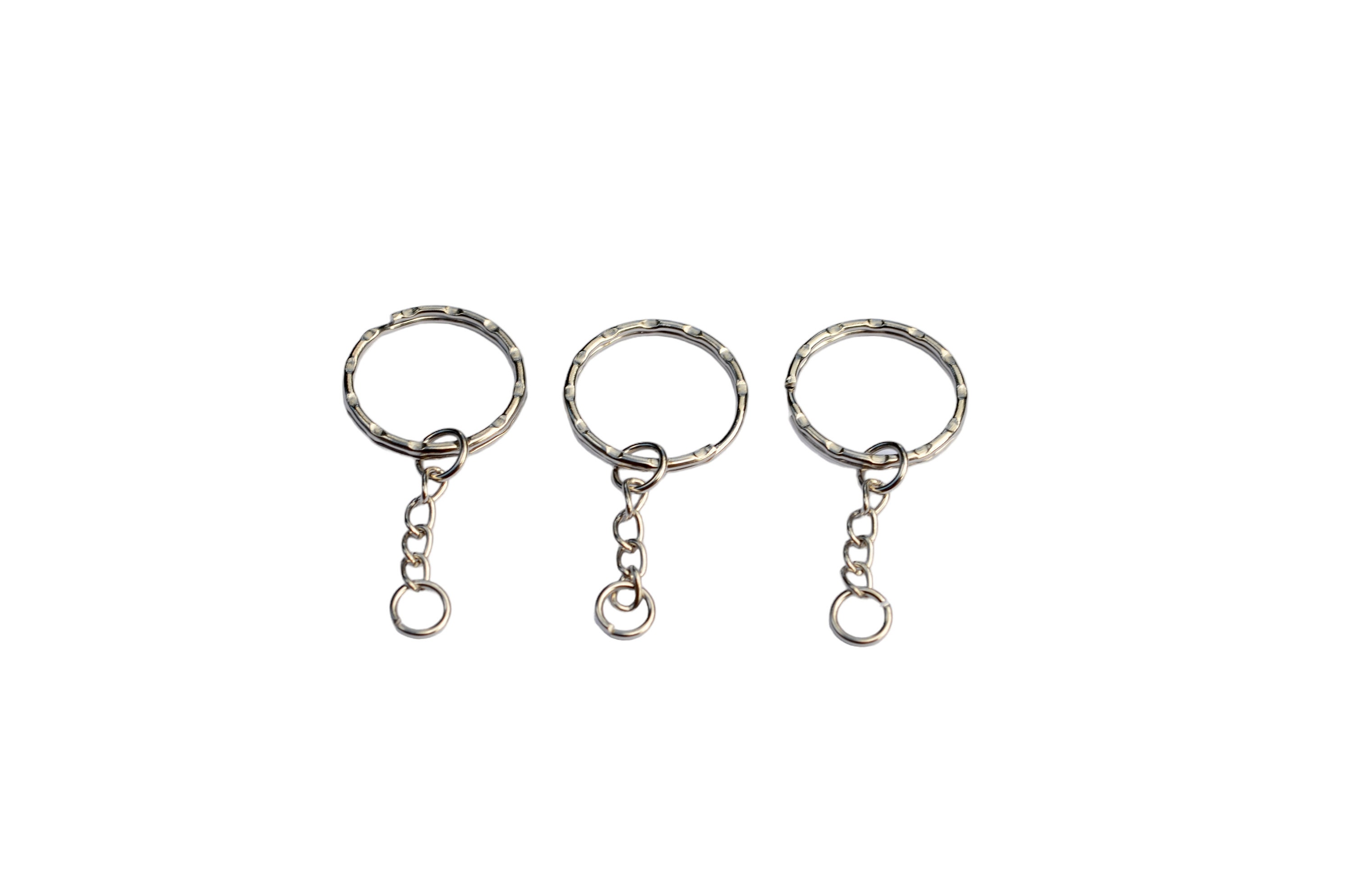 BULK 20 Key Ring Holder Silver Tone With Extender Chain F321 