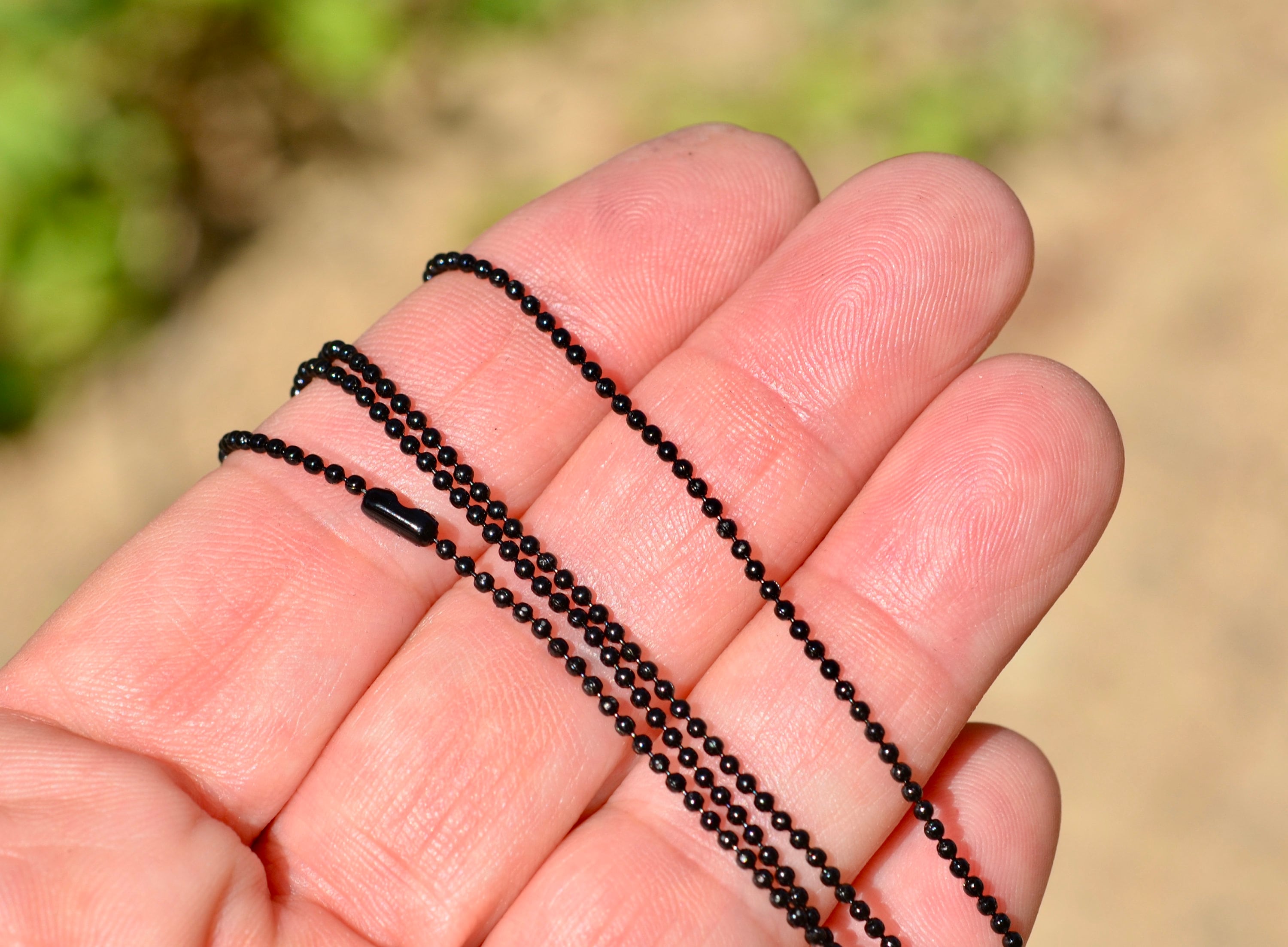 BULK 10 Black Ball Chains 1.5mm 23 Length Necklaces Etsy