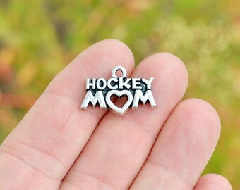 5  Hockey Mom Silver Tone Charms SC3727