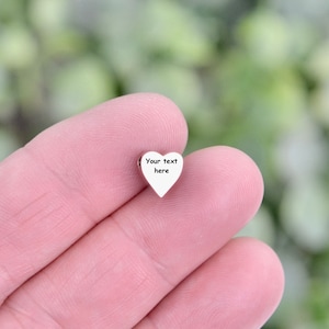 Personalized Rose Gold Stainless Steel 8mm  Heart Bead, Laser Engraved, Choose Your Font EB165E